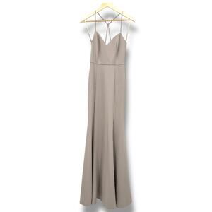 Jenny Yoo Strappy Maxi Dress Thigh Slit Dress Women’s 6 Muted Mauve Bridesmaid